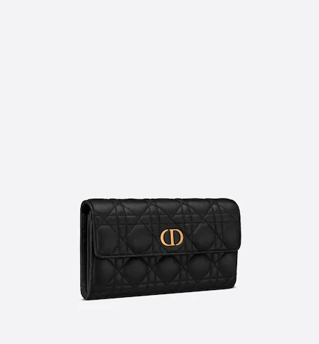 022cb991c90e3020e859b0fbde6e22db69886b091370f970ff8ecf3935dbeb37.png DIOR CARO WALLET Black Supple Cannage Calfskin