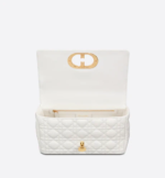 MEDIUM DIOR CARO BAG Ivory Supple Cannage Calfskin