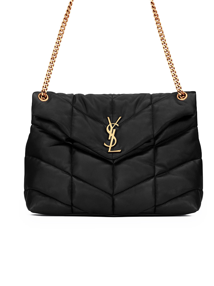 34a3acf218bbdf0a086309409a527b96e5a9f8ca72dba0286b8721991298b193.jpg YSL Puffer Medium Chain Bag in Quilted Lambskin