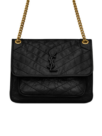 YSL Niki Medium Chain Bag in Crinkled Vintage Leather
