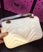 GUCCI GG MARMONT MATELASSÉ CHAIN BAG IN WHITE