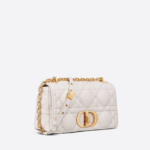 MEDIUM DIOR CARO BAG Latte Matte Padded Macrocannage Calfskin