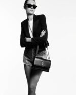 YSL Sunset Medium Chain Bag In Coated Bark Leather