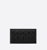 DIOR CARO WALLET Black Supple Cannage Calfskin