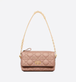 DIOR CARO POUCH Blush Supple Cannage Calfskin