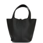 Hermès Black Clemence Picotin Lock 22cm Palladium Hardware